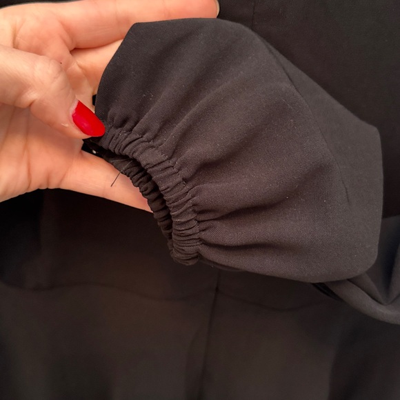 Cosonsen Women's Deep V-Neck Long Sleeve Tie Waist Ruffle Mini Swing Dress - Picture 10 of 11